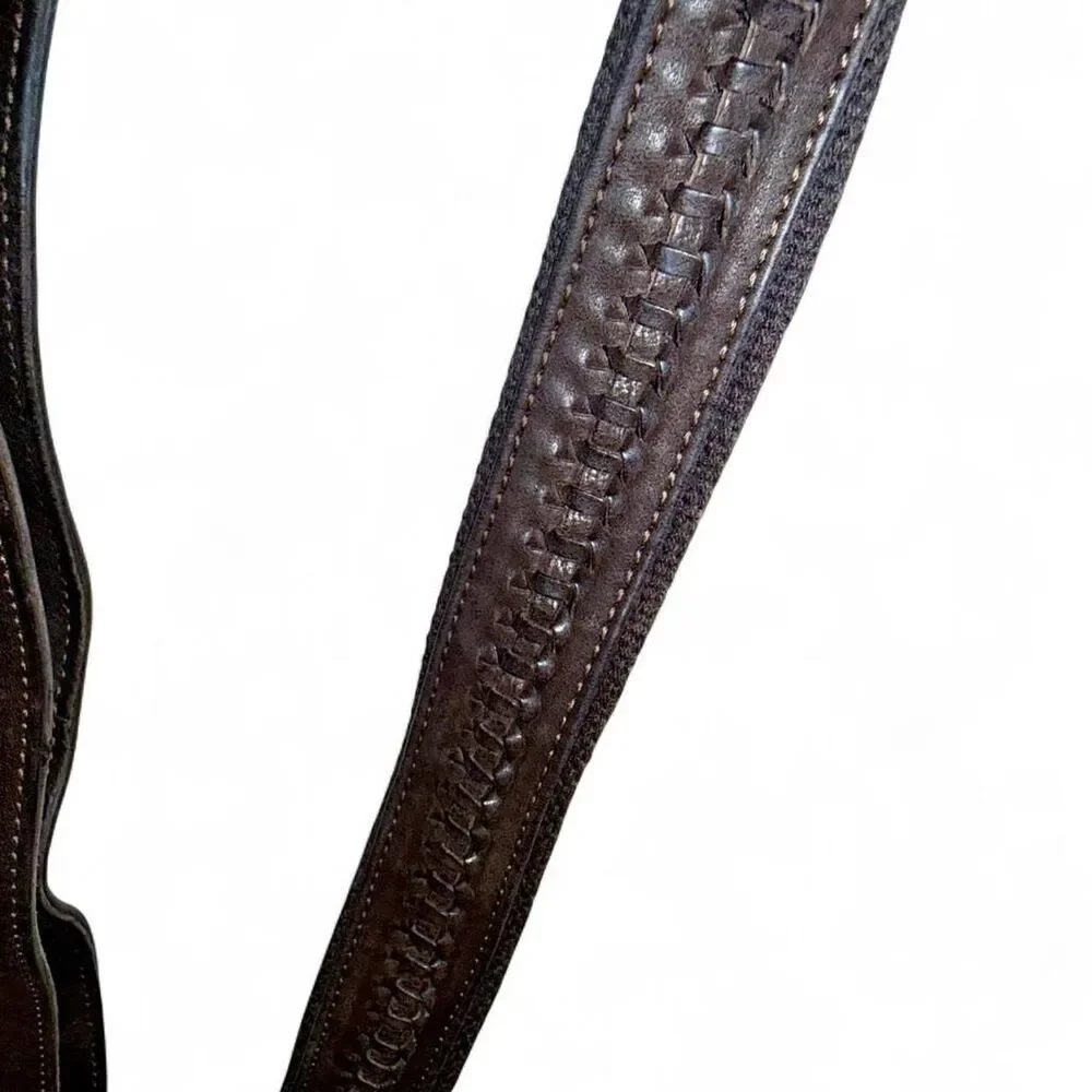 FRANK EXE Italian Leather Brown Woven Bag - Picture 5 of 7